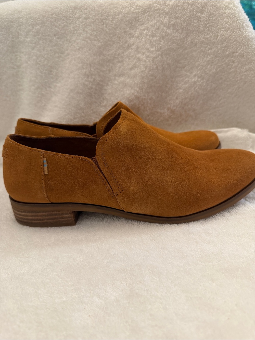 Women's Tom’s Suede Slip-On Ankle Boots in Cognac